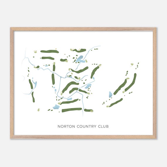 Norton Country Club In Norton Massachusetts Modern Watercolor Map Golfer Gift Golf Wall Art Golf Poster Print Course Layout