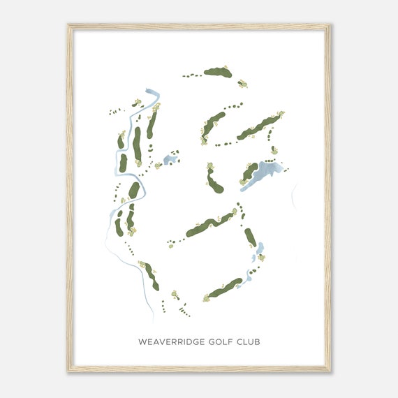 Weaverridge Golf Club Illinois Modern Watercolor Map Golfer Gift Golf Wall Art Golf Poster Print Course Layout