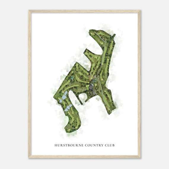Hurstbourne Country Club Kentucky Classic Watercolor Map Golfer Gift Golf Wall Art Golf Poster Print Course Layout
