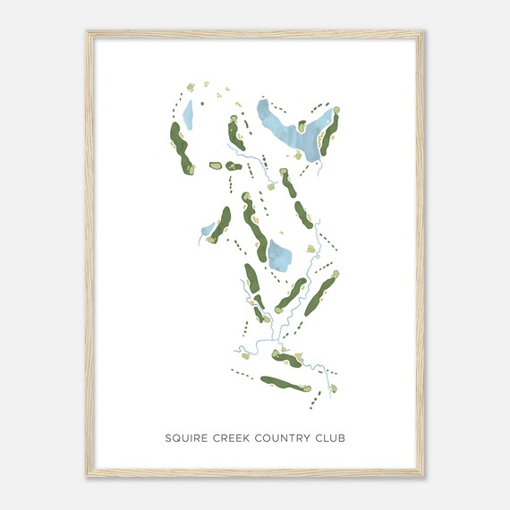 Squire Creek Country Club Louisiana Modern Watercolor Golf Poster