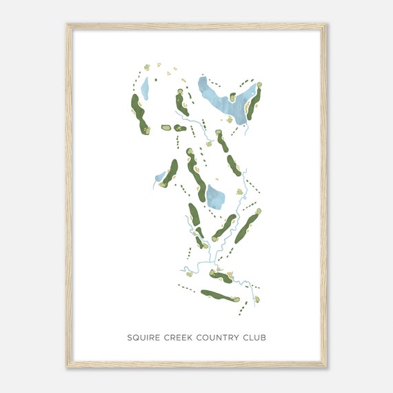 Squire Creek Country Club Louisiana Modern Watercolor Map Golfer Gift Golf Wall Art Golf Poster Print Course Layout