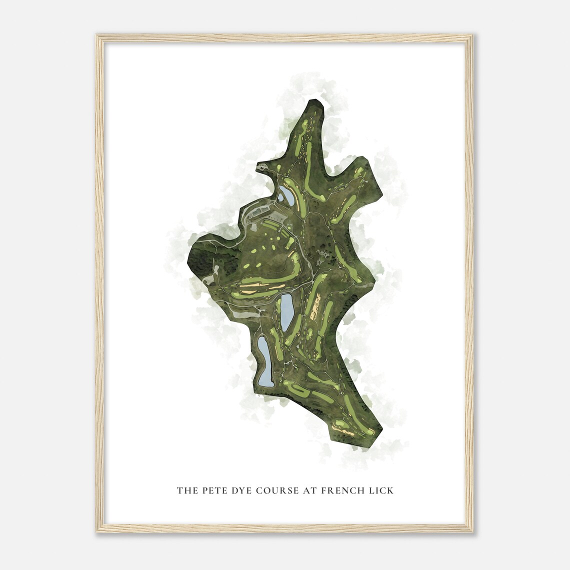 The Pete Dye Course at French Lick Classic Aerial Map Golf Poster - Image 2
