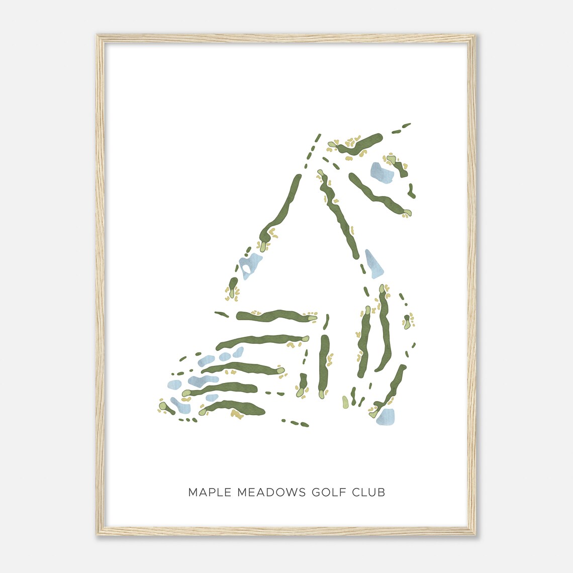 Maple Meadows Golf Club Illinois Modern Watercolor Map Golfer Gift Golf Wall Art Golf Poster Print Course Layout - Image 2