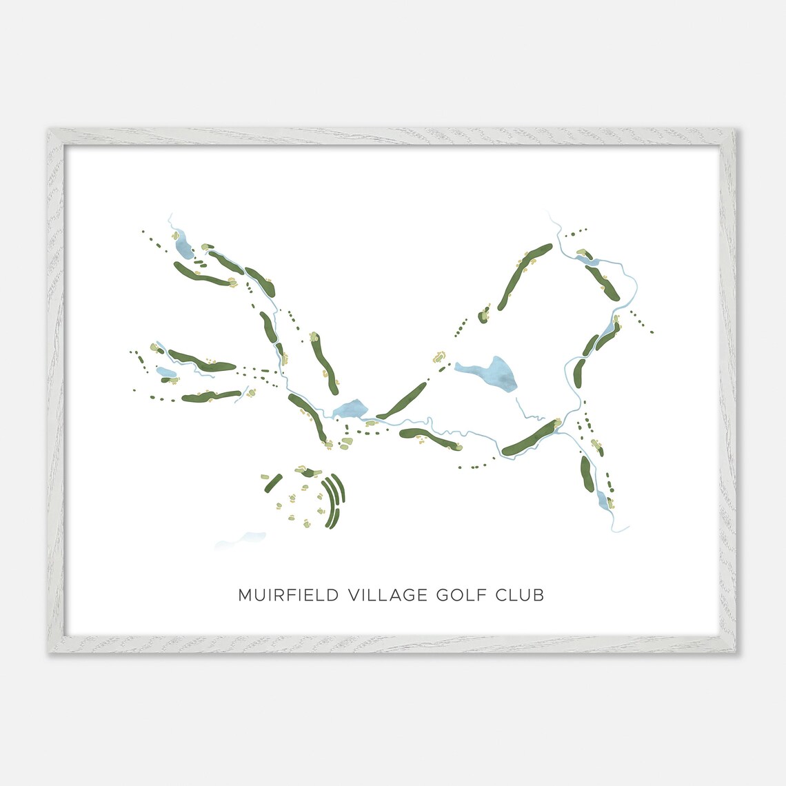 Muirfield Village Golf Club Watercolor Course Map Golfer Gift Poster - Image 4