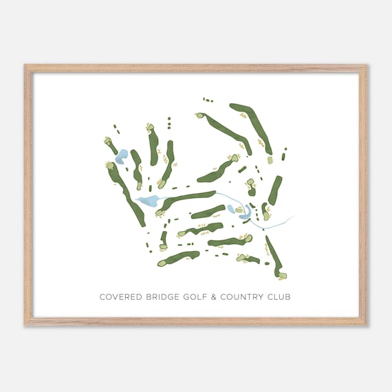Covered Bridge Golf and Country Club Canada Modern Course Map Poster