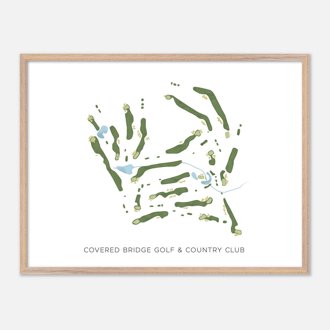 Covered Bridge Golf and Country Club Canada Modern Course Map Poster