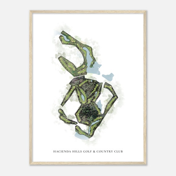 Hacienda Hills Golf Country Club Florida Classic Watercolor Map Golfer Gift Golf Wall Art Golf Poster Print Course Layout