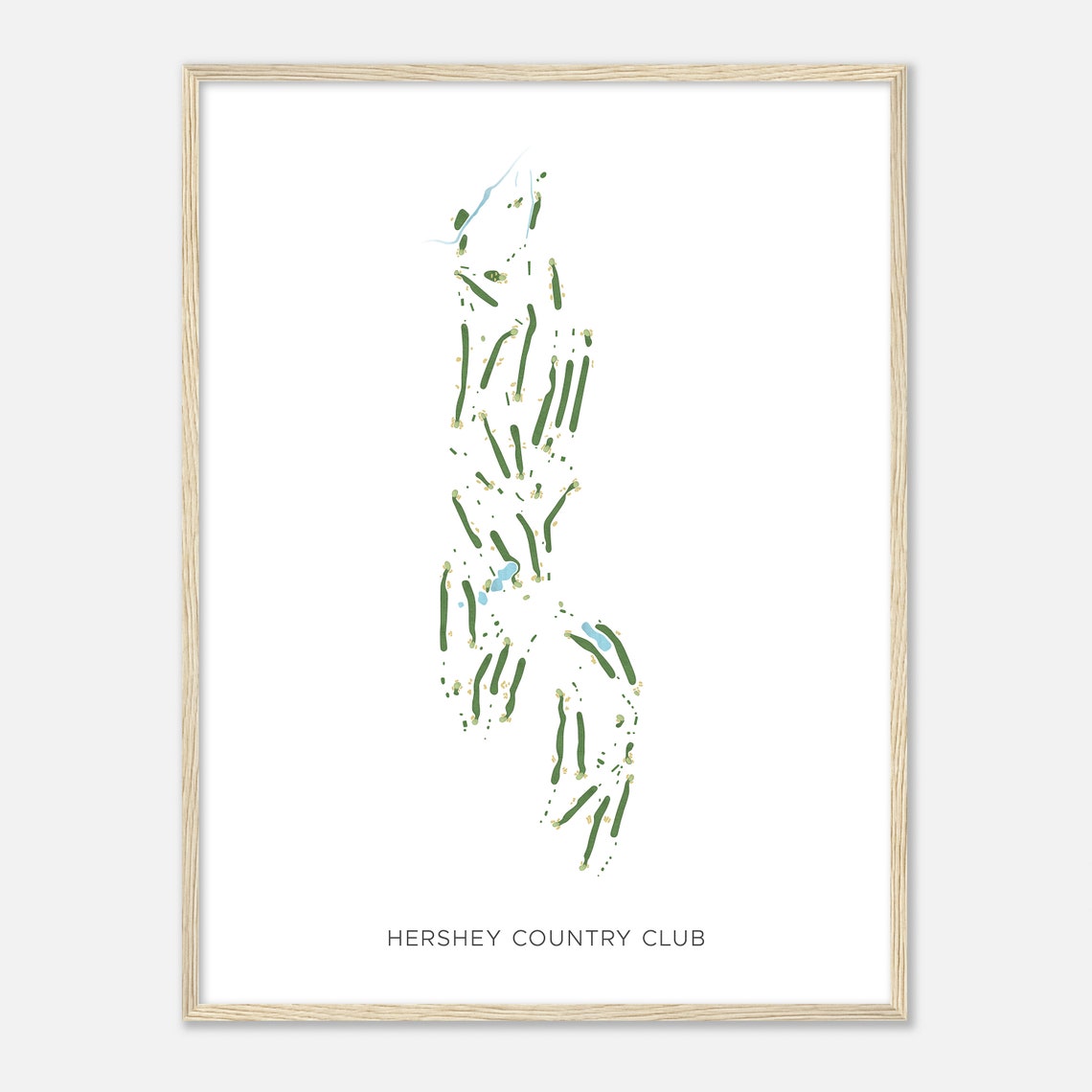Hershey Country Club Modern Watercolor Golf Course Map Art Poster