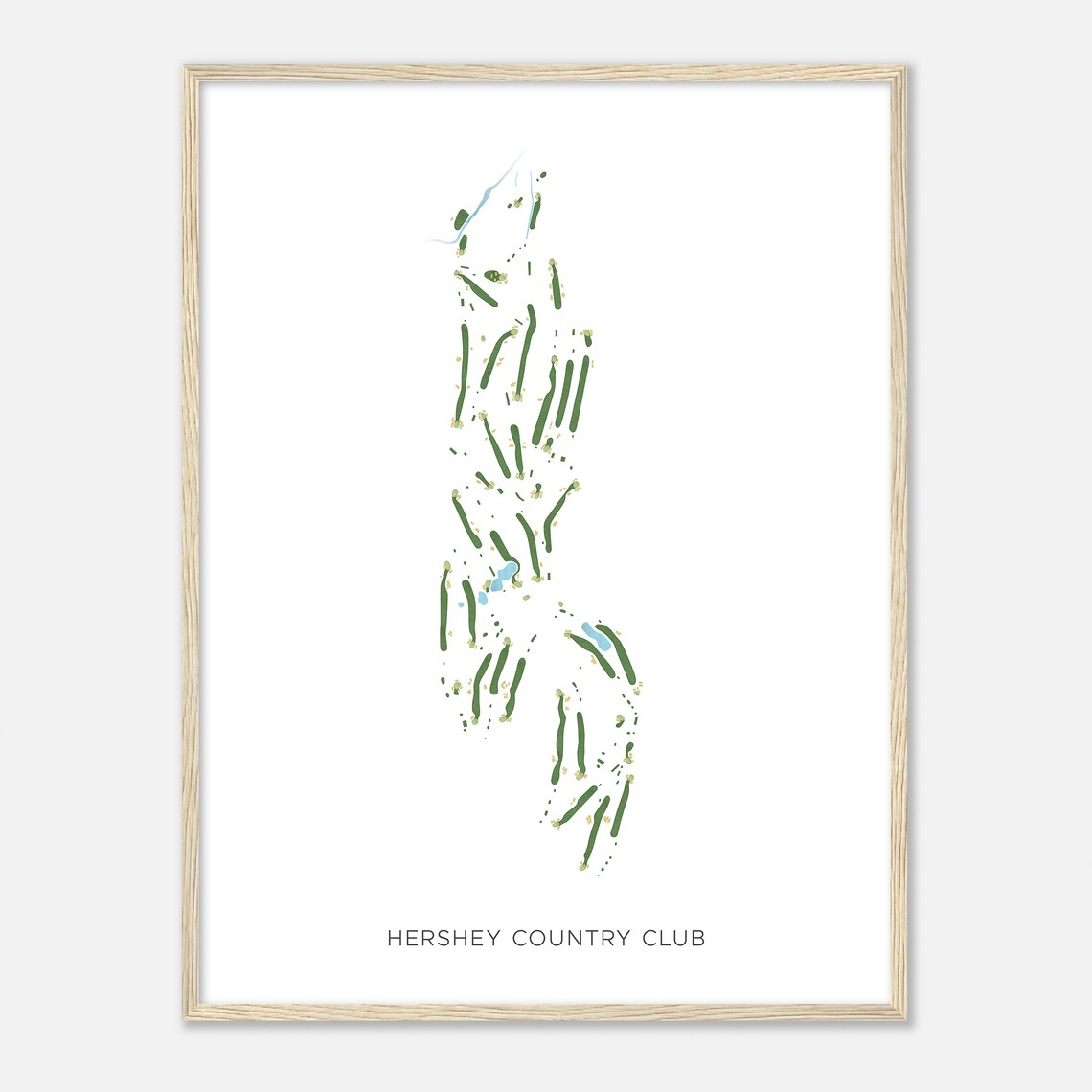 Hershey Country Club Pennsylvania Modern Watercolor Map Golfer Gift Golf Wall Art Golf Poster Print Course Layout