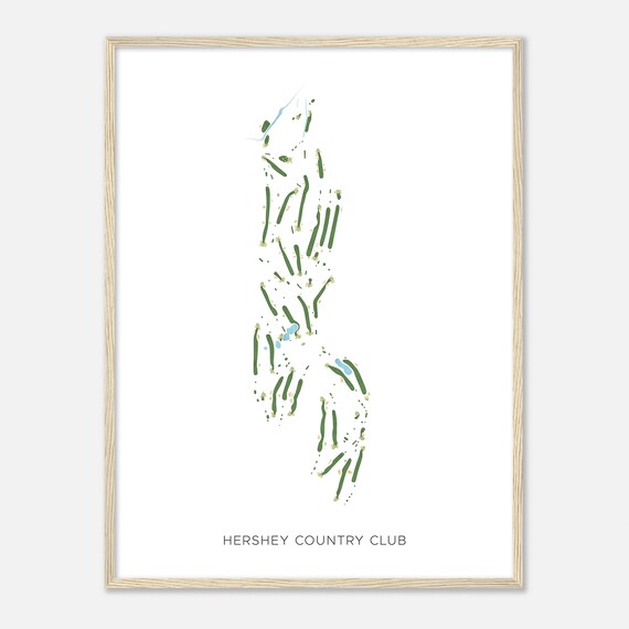 Hershey Country Club Pennsylvania Modern Watercolor Map Golfer Gift Golf Wall Art Golf Poster Print Course Layout