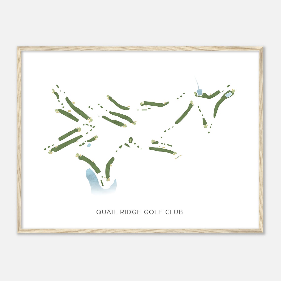 Quail Ridge Golf Club North Carolina Modern Watercolor Map Poster - Image 2
