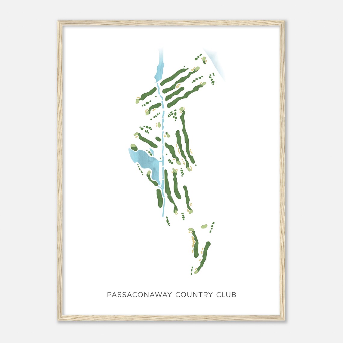 Passaconaway Country Club Minimalist Modern Aerial Golf Map Poster - Image 2