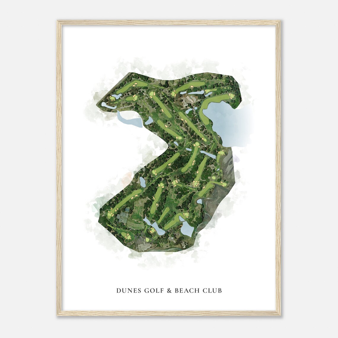 Dunes Golf & Beach Club Aerial Watercolor Course Map Golfer Gift Poster - Image 2