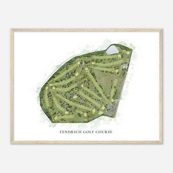 Fendrich Golf Course Indiana Classic Watercolor Map Golfer Gift Golf Wall Art Golf Poster Print Course Layout