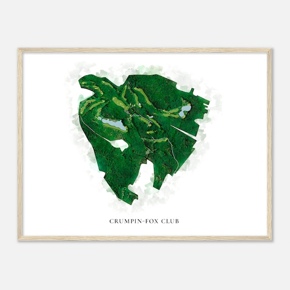 Crumpin Fox Club Massachusetts Classic Watercolor Map Golfer Gift Golf Wall Art Golf Poster Print Course Layout
