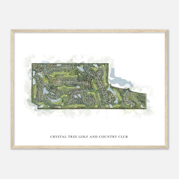 Crystal Tree Golf And Country Club Illinois Classic Watercolor Map Golfer Gift Golf Wall Art Golf Poster Print Course Layout