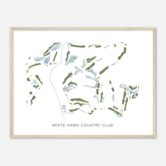 White Hawk Country Club Indiana Modern Watercolor Map Golfer Gift Golf Wall Art Golf Poster Print Course Layout