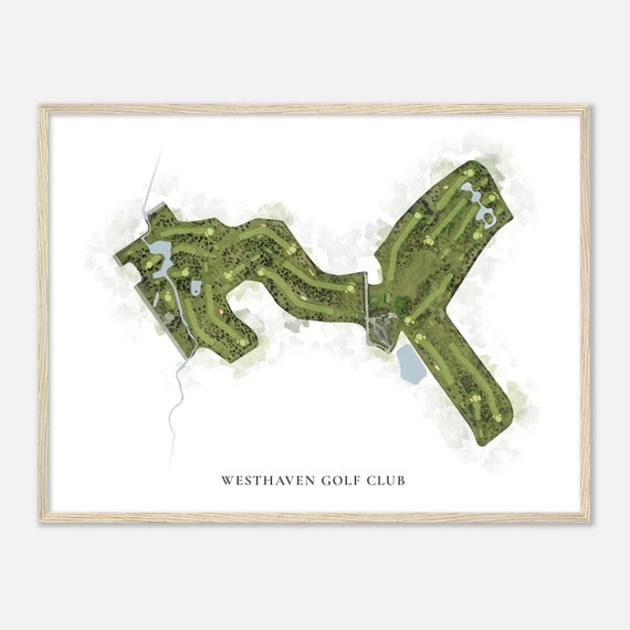 Westhaven Golf Club Wisconsin Classic Watercolor Map Golfer Gift Golf Wall Art Golf Poster Print Course Layout