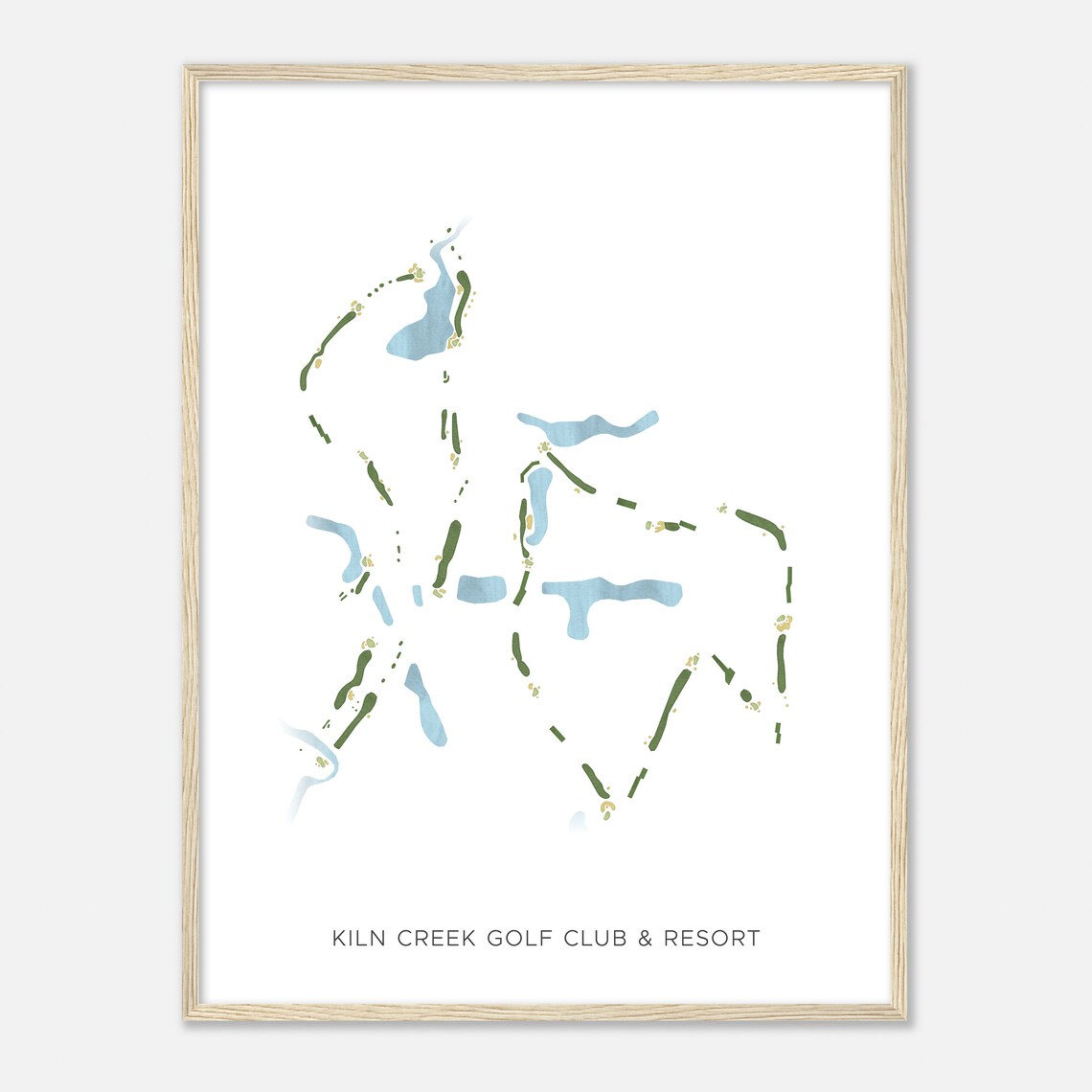 Kiln Creek Golf Club & Resort Virginia Modern Watercolor Map Poster