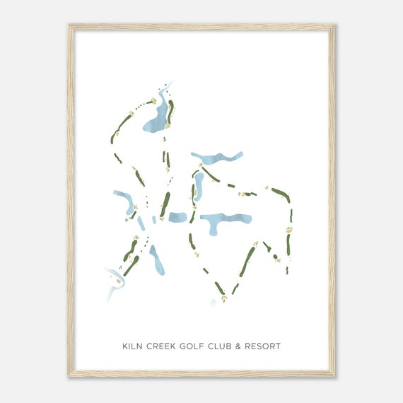 Kiln Creek Golf Club Resort Virginia Modern Watercolor Map Golfer Gift Golf Wall Art Golf Poster Print Course Layout