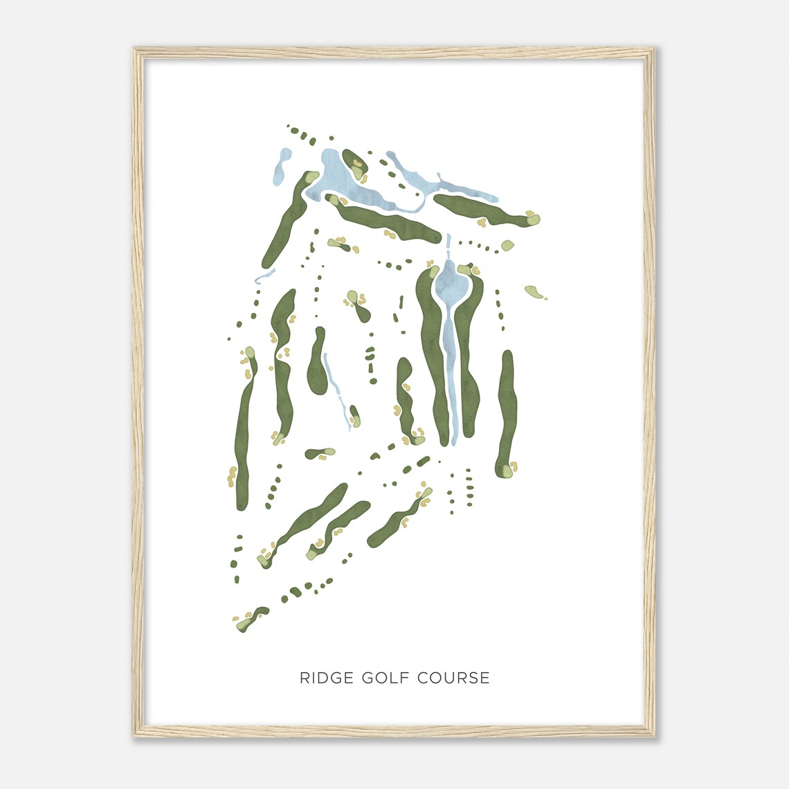 Ridge Golf Course California Modern Watercolor Map Golfer Gift Golf Wall Art Golf Poster Print Course Layout - Image 2