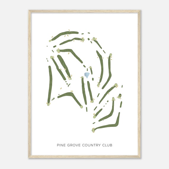 Pine Grove Country Club Michigan Modern Watercolor Map Golfer Gift Golf Wall Art Golf Poster Print Course Layout