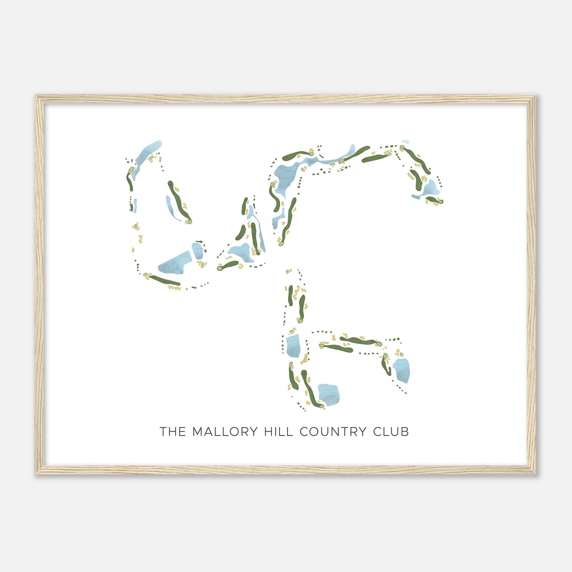 The Mallory Hill Country Club Florida Modern Watercolor Map Poster - Image 2