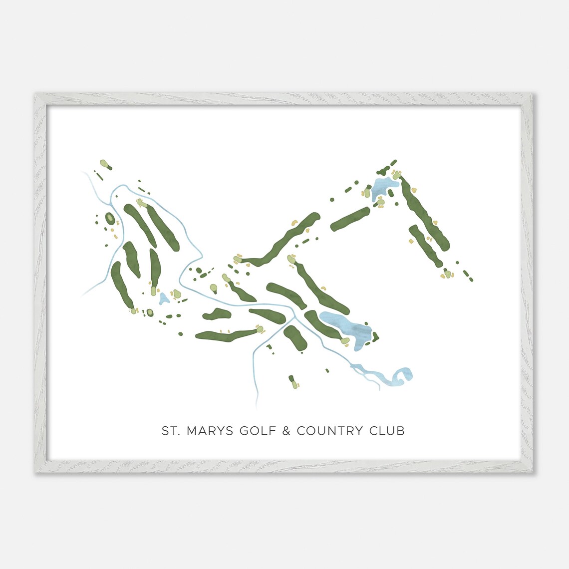 St Marys Golf Country Club Saint Marys Modern Watercolor Map Poster - Image 3