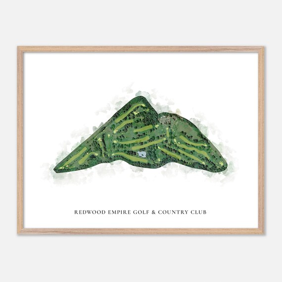 Redwood Empire Golf and Country Club Watercolor Aerial Map Poster