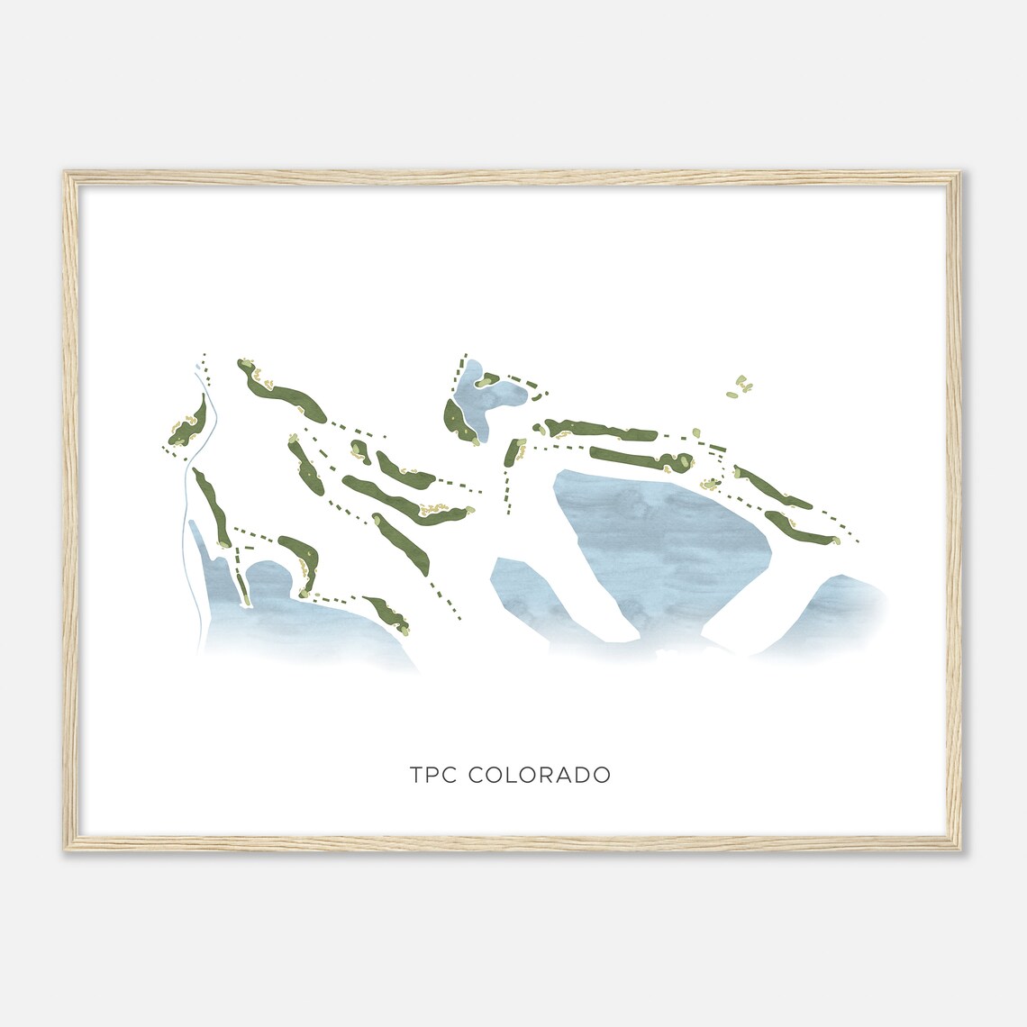 Tpc Colorado Colorado Modern Watercolor Map Golfer Gift Golf Wall Art Golf Poster Print Course Layout - Image 2