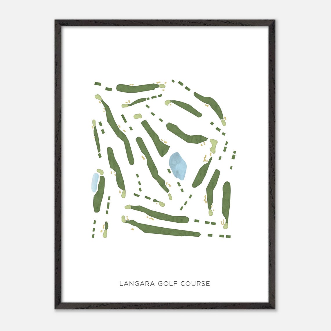 Langara Golf Course Vancouver Canada Modern Watercolor Map Poster - Image 2