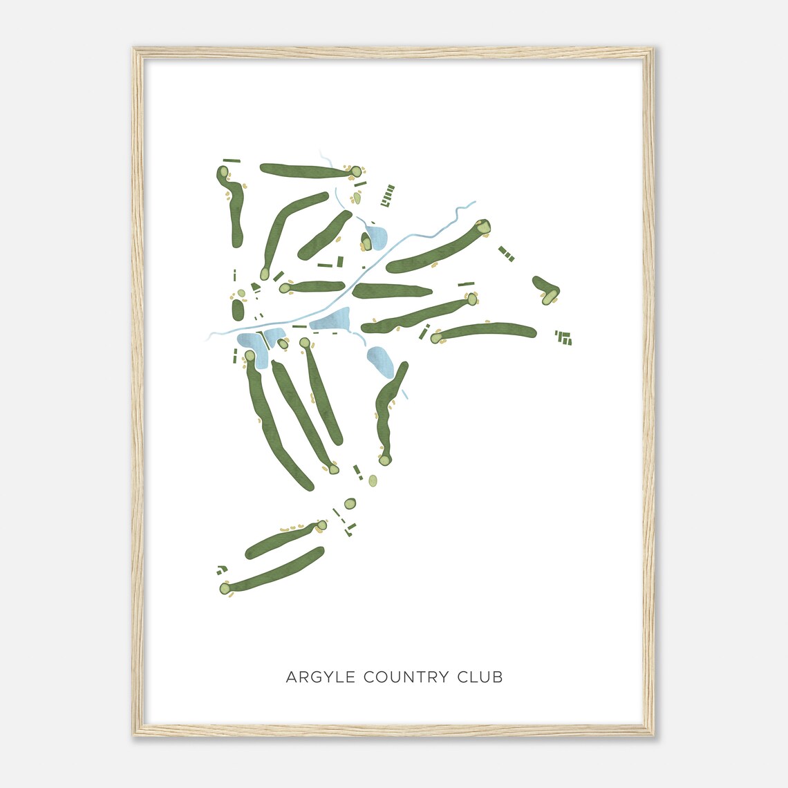 Argyle Country Club Maryland Golf Course Map Modern Minimalist Poster - Image 2