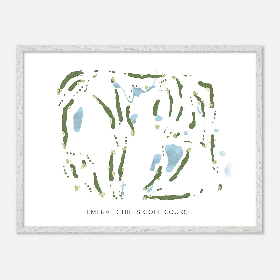 Emerald Hills Golf Course Minimalist Watercolor Map Art Poster - Image 3