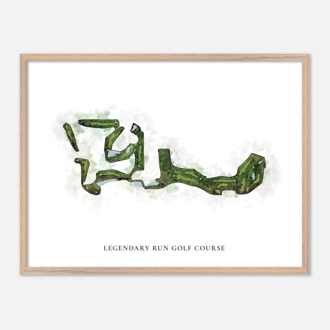 Legendary Run Golf Course Ohio Classic Watercolor Map Wall Art