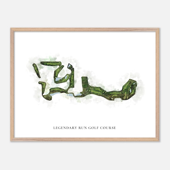Legendary Run Golf Course Ohio Classic Watercolor Map Wall Art