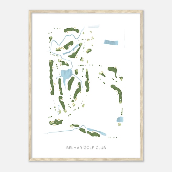Belmar Golf Club Oklahoma Modern Watercolor Golf Course Poster