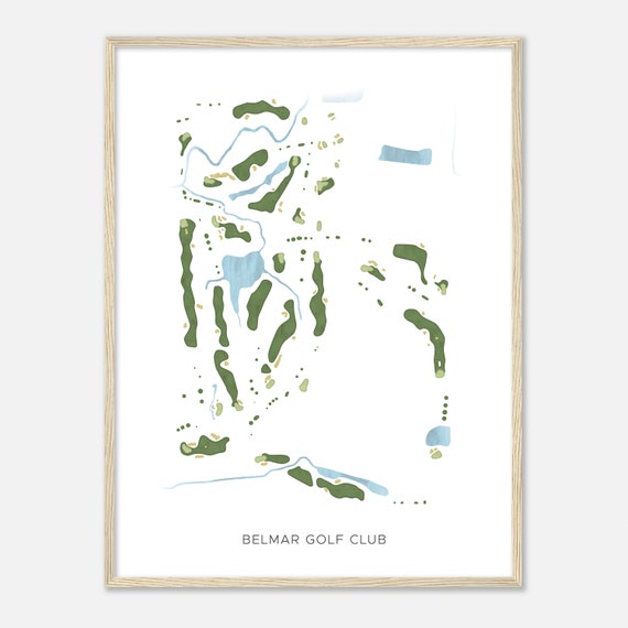 Belmar Golf Club Oklahoma Modern Watercolor Map Golfer Gift Golf Wall Art Golf Poster Print Course Layout