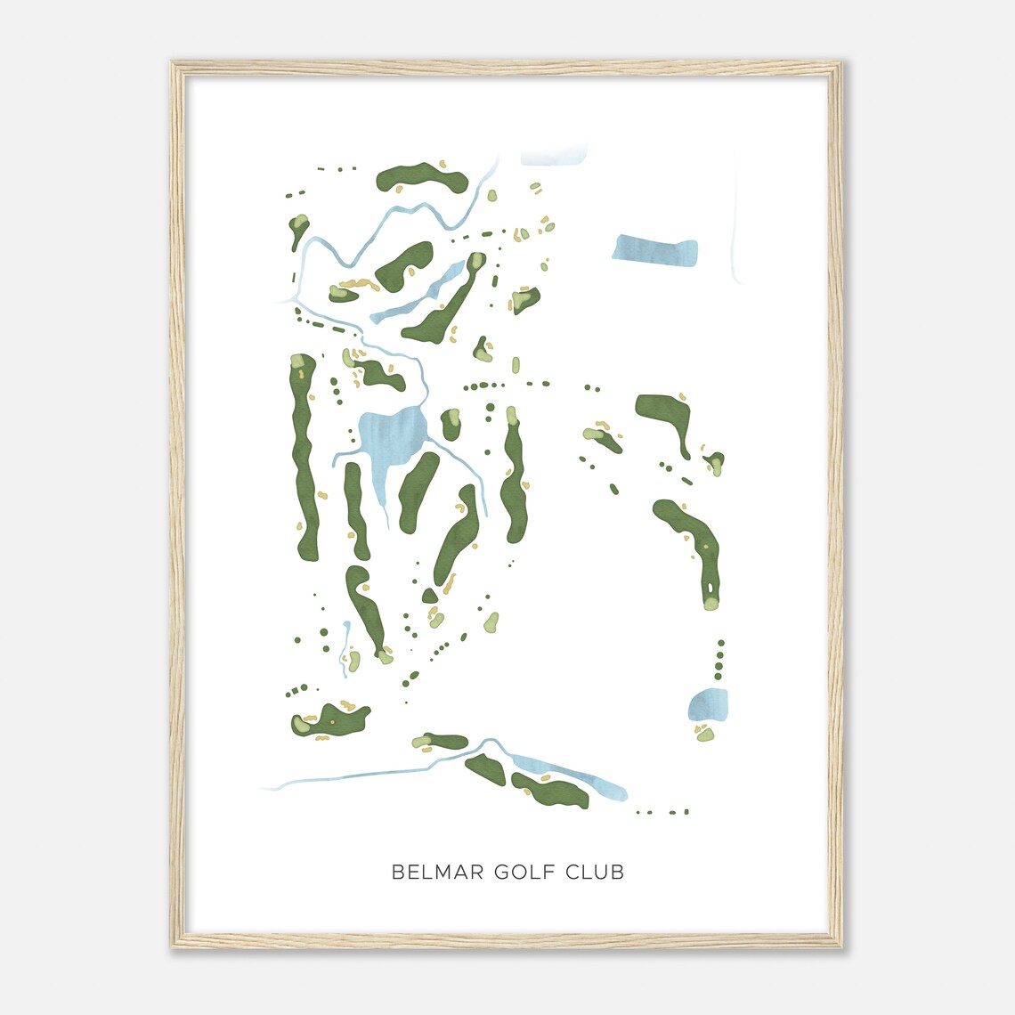 Belmar Golf Club Oklahoma Modern Watercolor Golf Course Poster