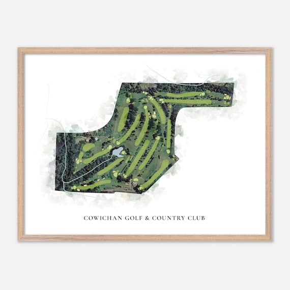 Cowichan Golf & Country Club Canada Classic Watercolor Course Map Poster