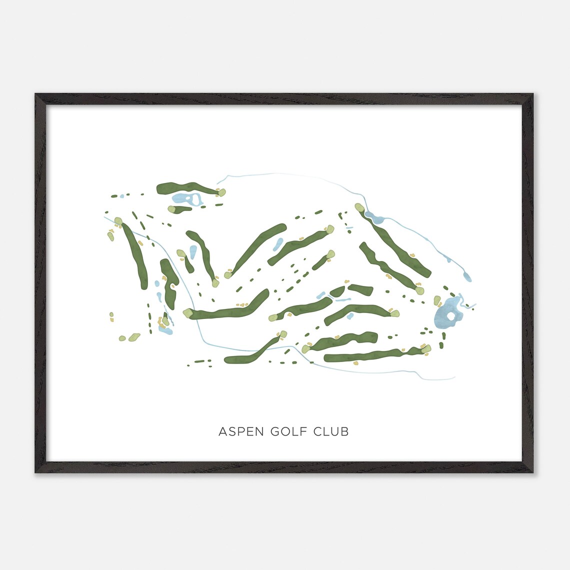 Aspen Golf Club Aspen Colorado Modern Watercolor Golf Map Poster - Image 5