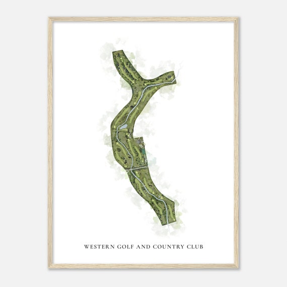 Western Golf And Country Club Michigan Classic Watercolor Map Golfer Gift Golf Wall Art Golf Poster Print Course Layout