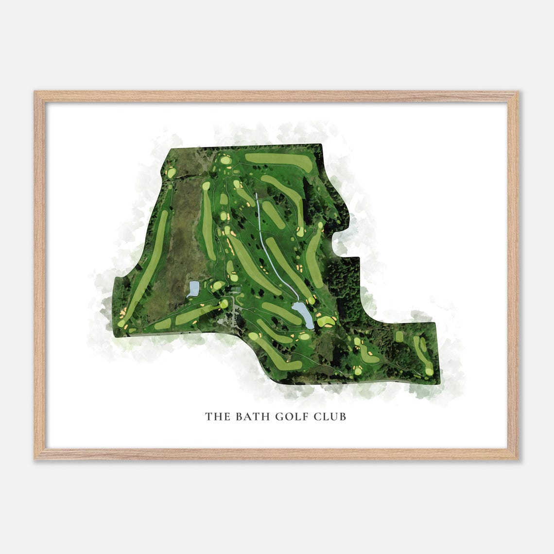 The Bath Golf Club Bath Maine Classic Watercolor Course Poster