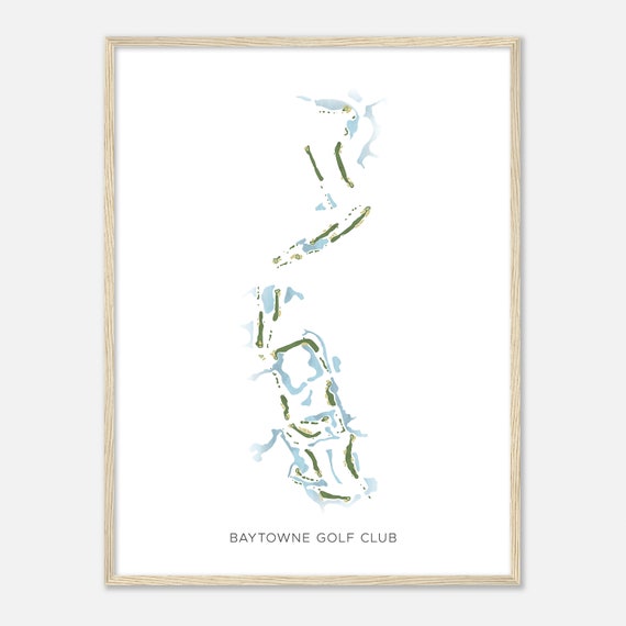 Baytowne Golf Club Florida Modern Watercolor Map Golfer Gift Golf Wall Art Golf Poster Print Course Layout