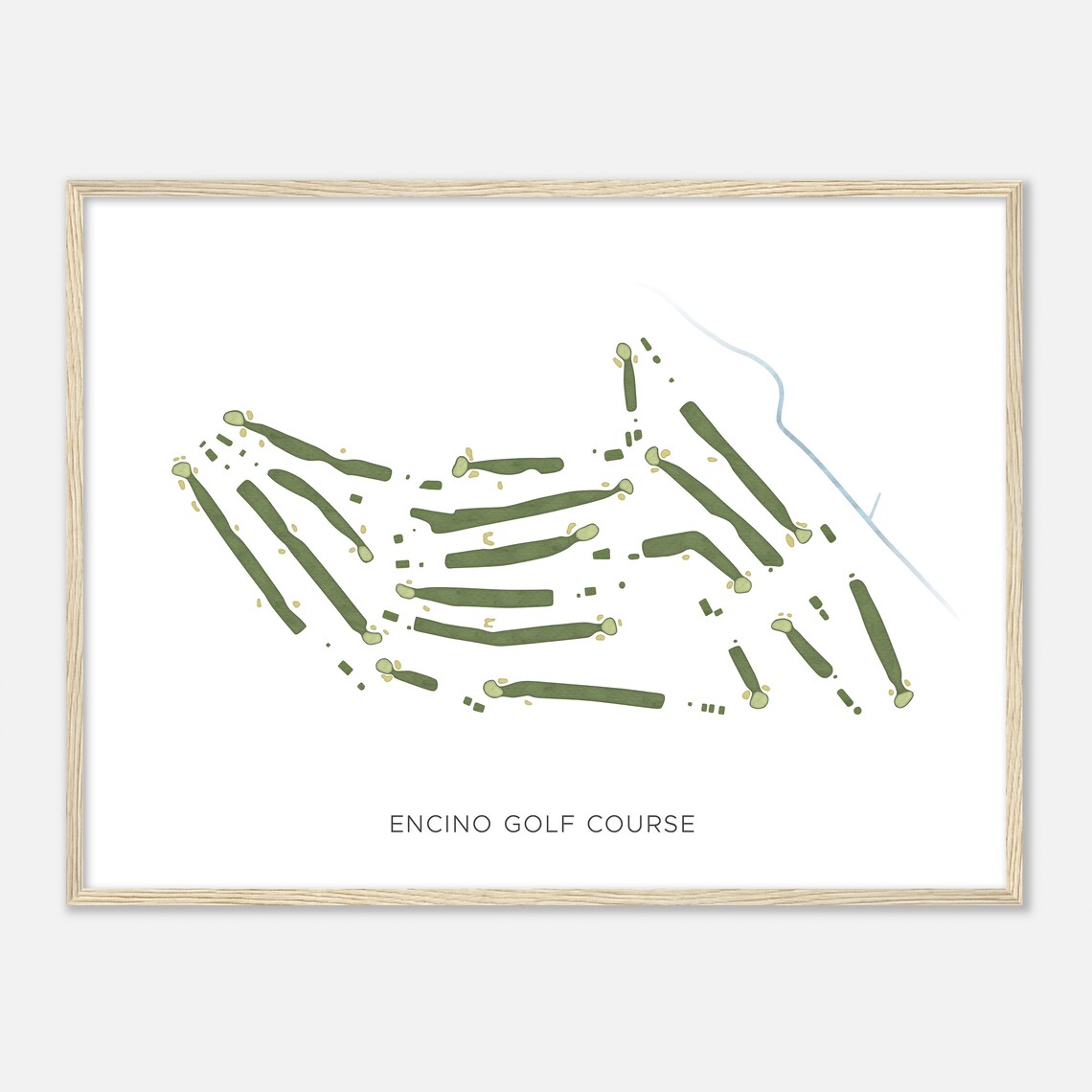 Encino Golf Course California Modern Watercolor Map Golfer Gift Golf Wall Art Golf Poster Print Course Layout - Image 2
