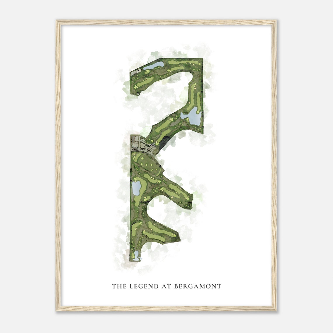 The Legend At Bergamont Watercolor Aerial Golf Map Art Poster - Image 2