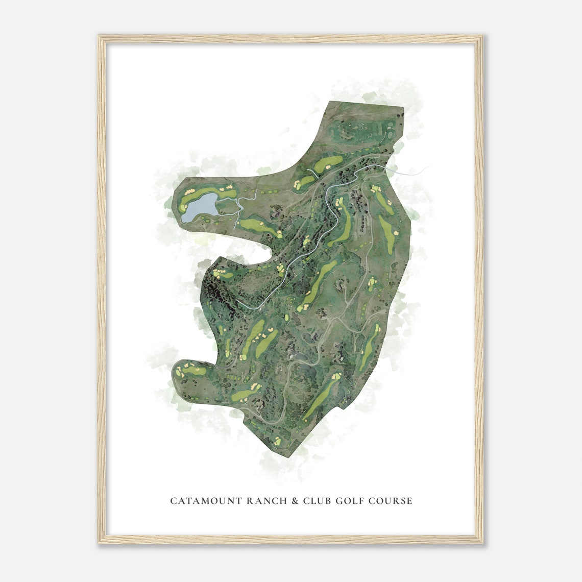 Catamount Ranch and Club Golf Course Watercolor Classic Map Poster - Image 2
