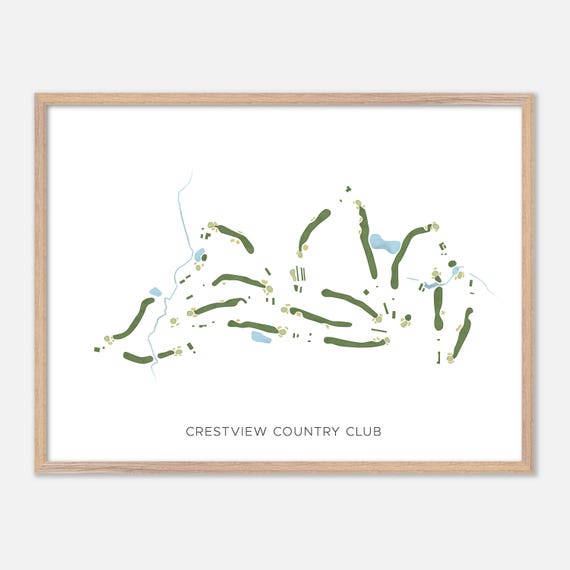 Crestview Country Club In Agawam Massachusetts Modern Watercolor Map Golfer Gift Golf Wall Art Golf Poster Print Course Layout