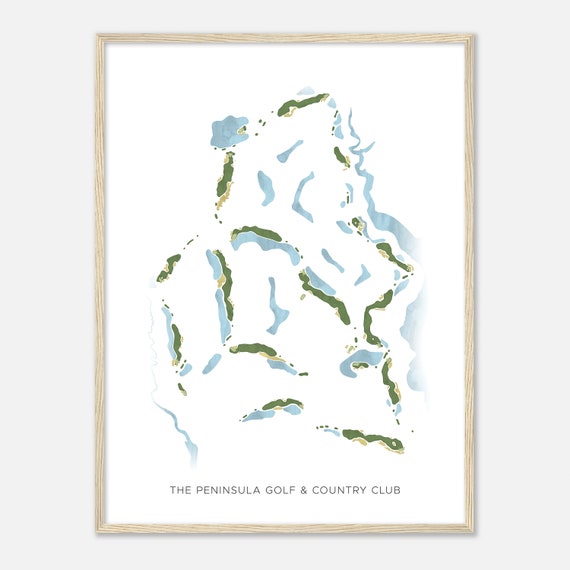 The Peninsula Golf Country Club Delaware Modern Watercolor Map Golfer Gift Golf Wall Art Golf Poster Print Course Layout