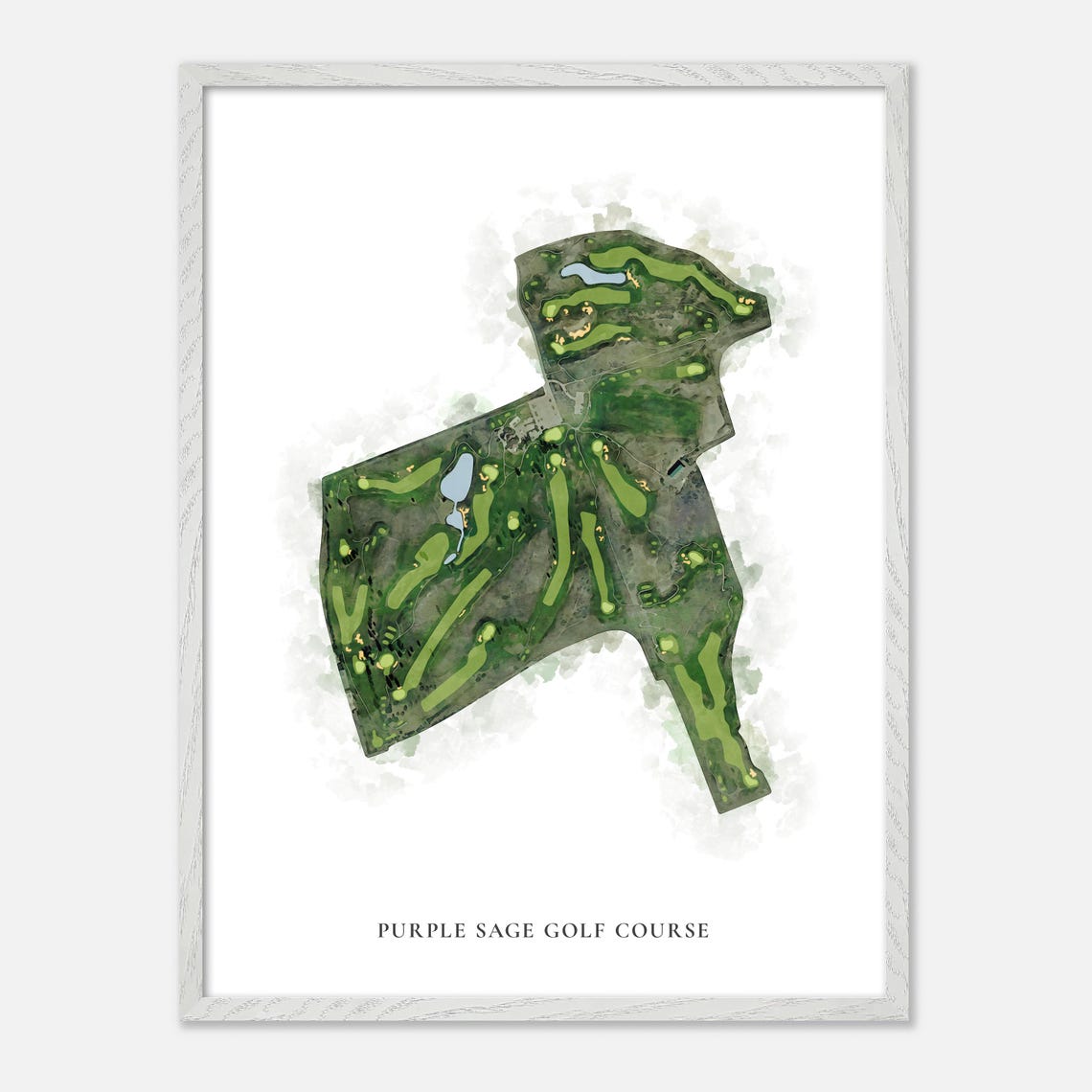 Purple Sage Golf Course Evanston Wyoming Classic Watercolor Poster - Image 2