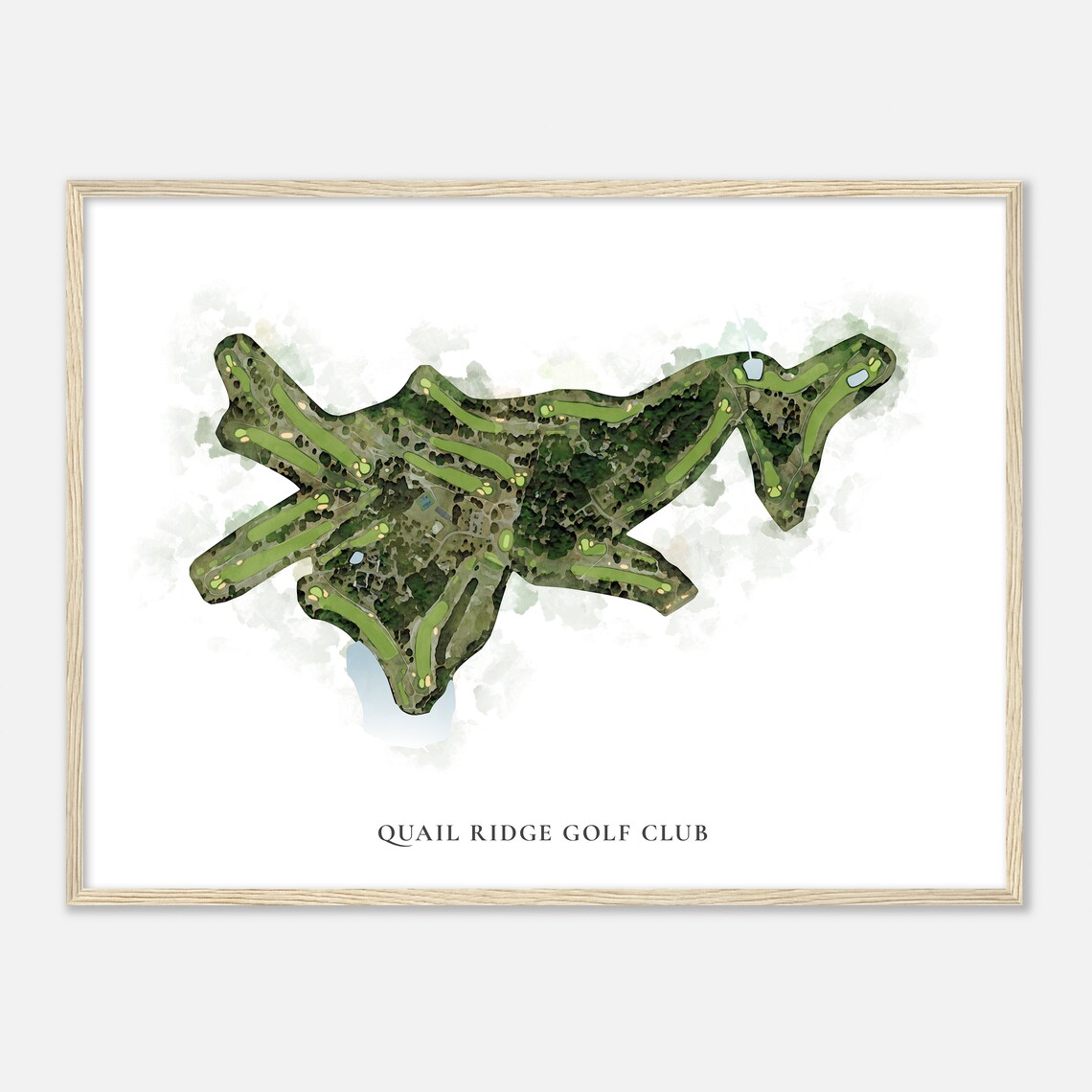 Quail Ridge Golf Club North Carolina Classic Watercolor Map Poster - Image 2